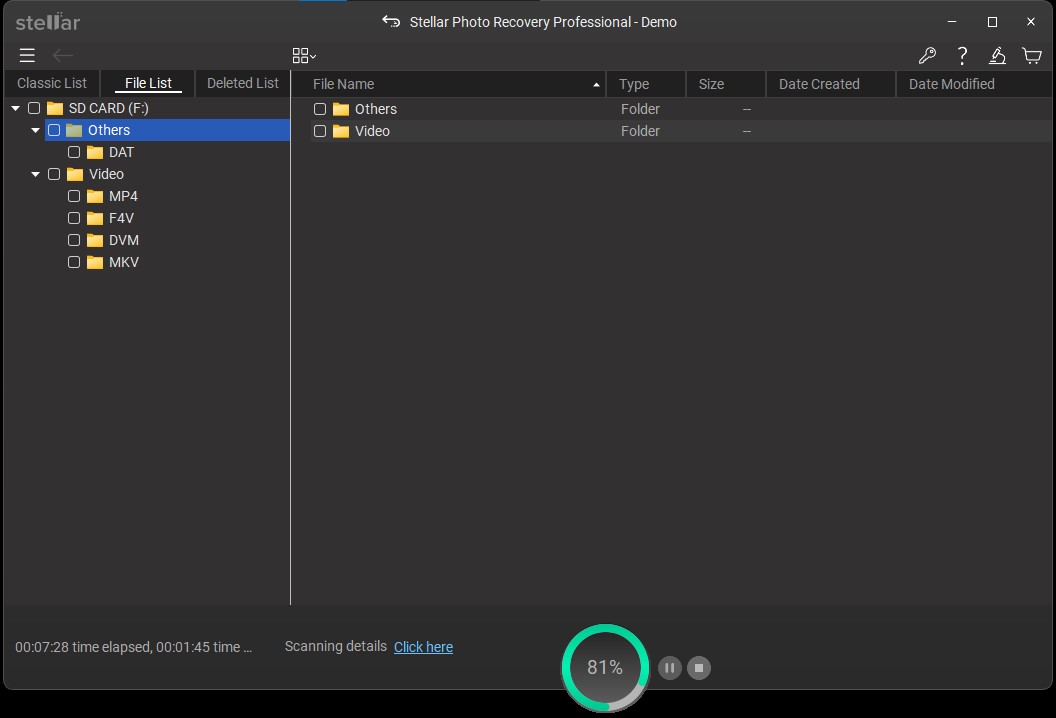 stellar free photo recovery tool scan